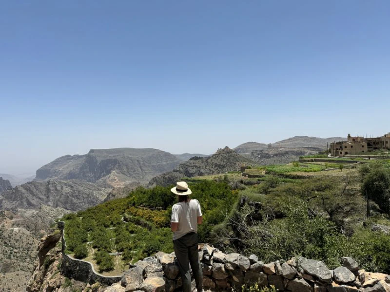 De groene bergen van Oman in Jabal Akhdar