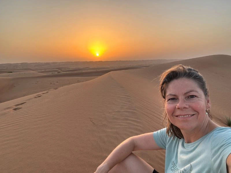 uitzicht over de Wahiba Sands woestijn in Oman