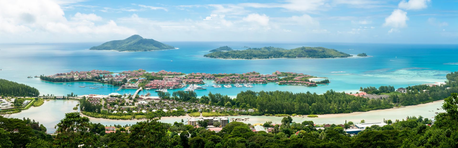 Bovenaf foto van de Seychellen