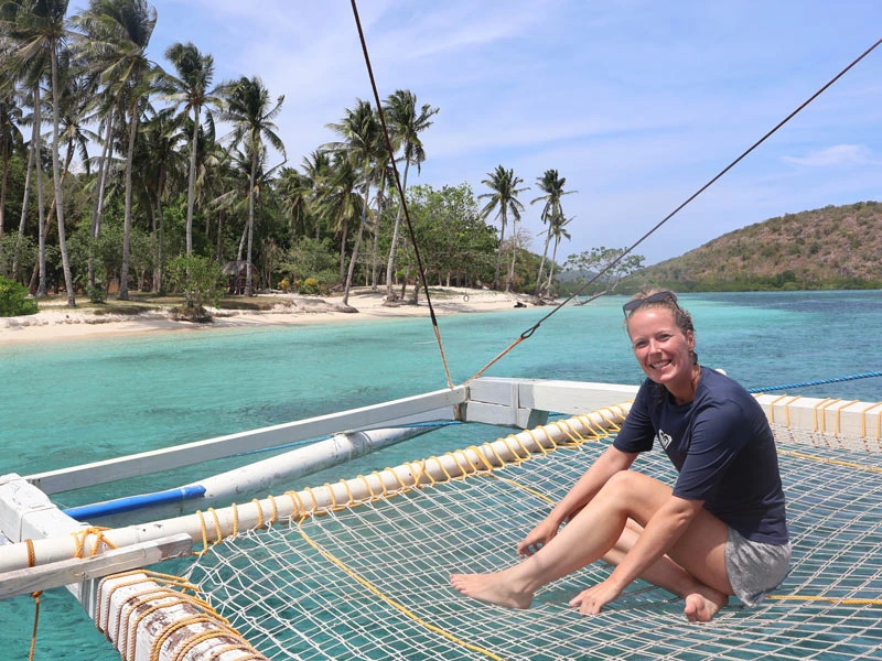 Filipijnen vrouw op boot